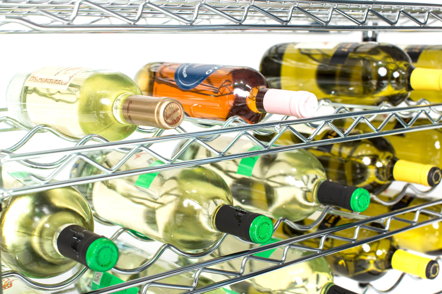 14in Deep x 48in Wide x 74in High Deluxe Chrome Bakers Rack with Wine Storage