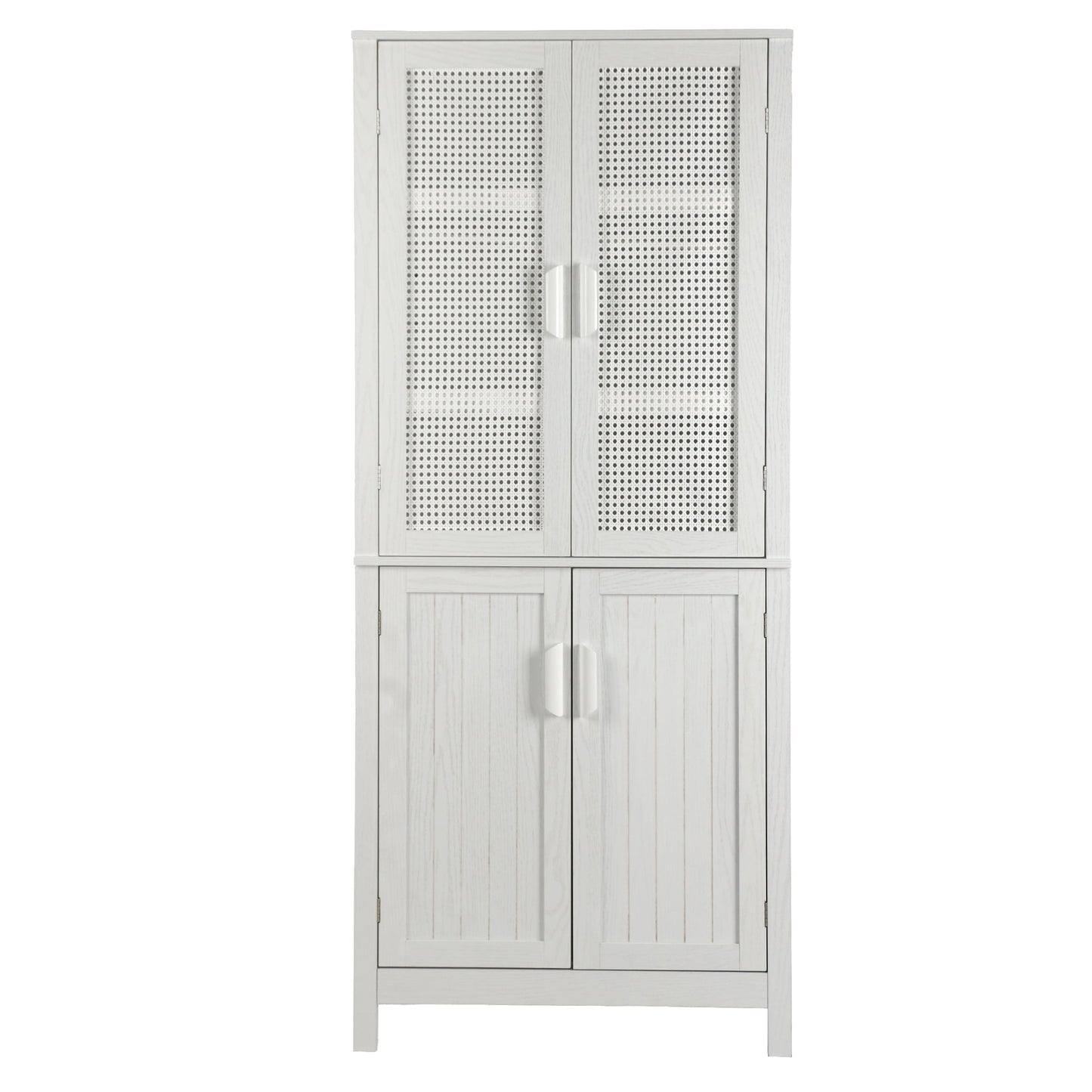 CATMIX 30in x 70in Home White Kitchen Food Storage Cabinet with Adjustable Shelves