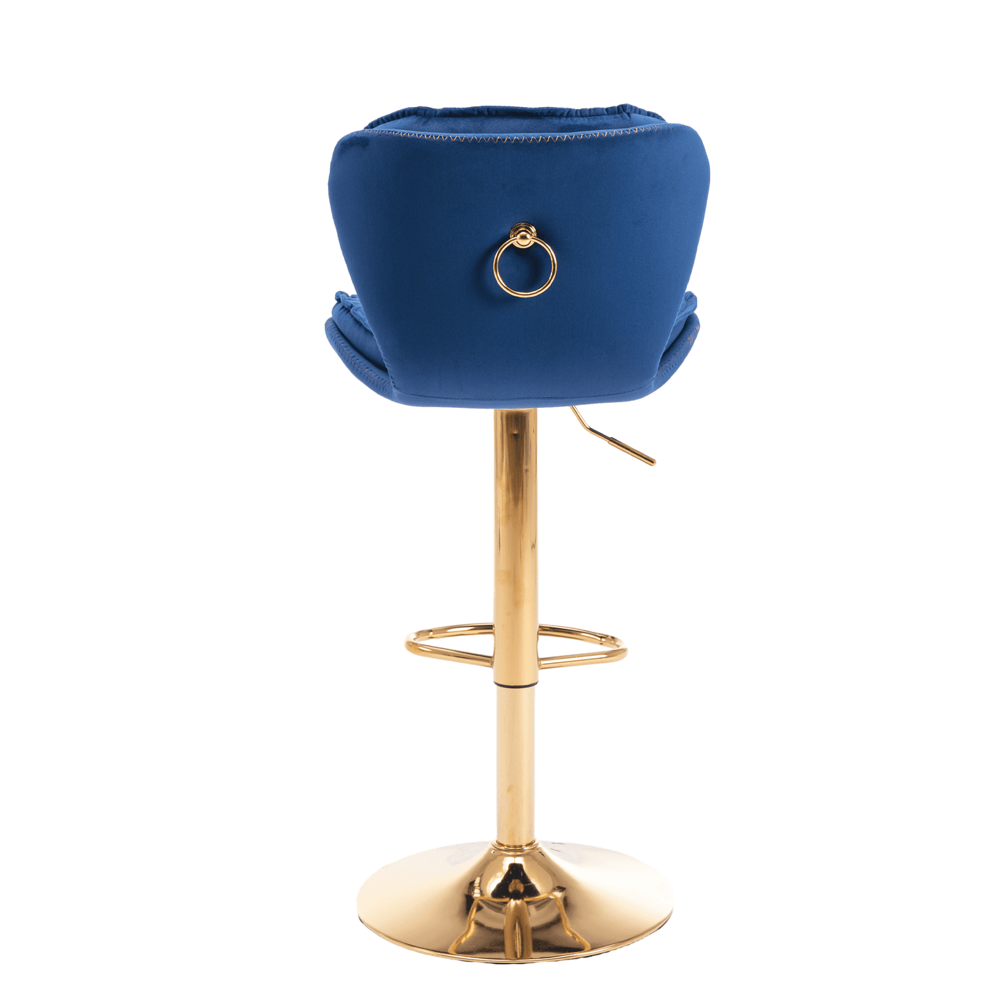 24-33 Inch Velvet Bar Stools, Counter Height Adjustable Swivel Barstools High Bar Chairs with Back & Golden Metal Base, Stools Footrest for Kitchen Island, Cafe, Bar, Bar Counter(Navy Blue,Set of 6)