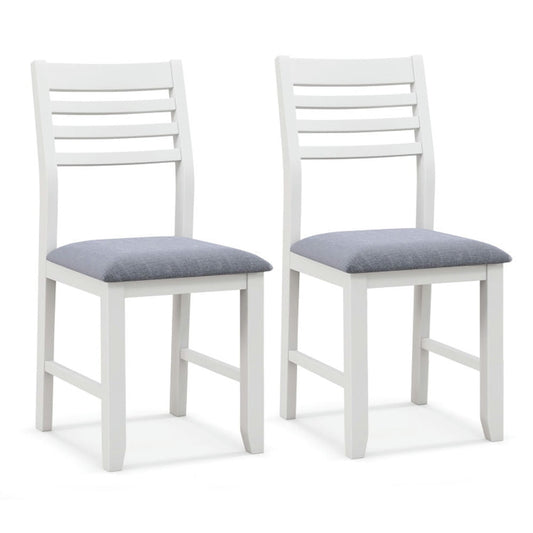 Resenkos Dining Chairs, Kitchen Chairs Trattoria Chairs,Wooden Dining Chair Set of 2 with Rubber Wood Frame and Padded Cushion-White