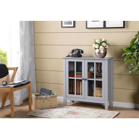 Belen Kox Dark Gray Glass Door Accent and Display Cabinet