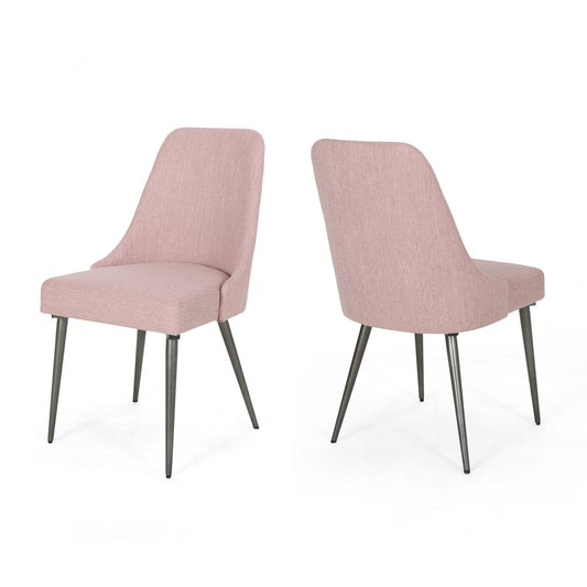 Bellamy Studio Contemporary 35.25in Fabric Dining Chairs, Set of 2, Pink, Gray
