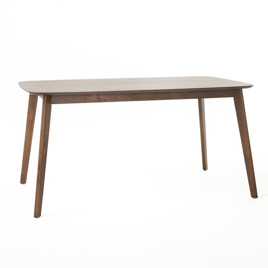 Bellamy Studios Natalia Natural Walnut Finish Mid-Century Modern Wood Dining Table