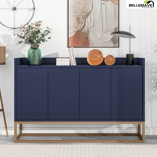 Bellemave Modern Sideboard Buffet Cabinet, Kitchen Storage Cabinet Buffet Table with Adjustable Shelf, Free Standing Cabinet for Living Room Dining Room Entryway (Navy)