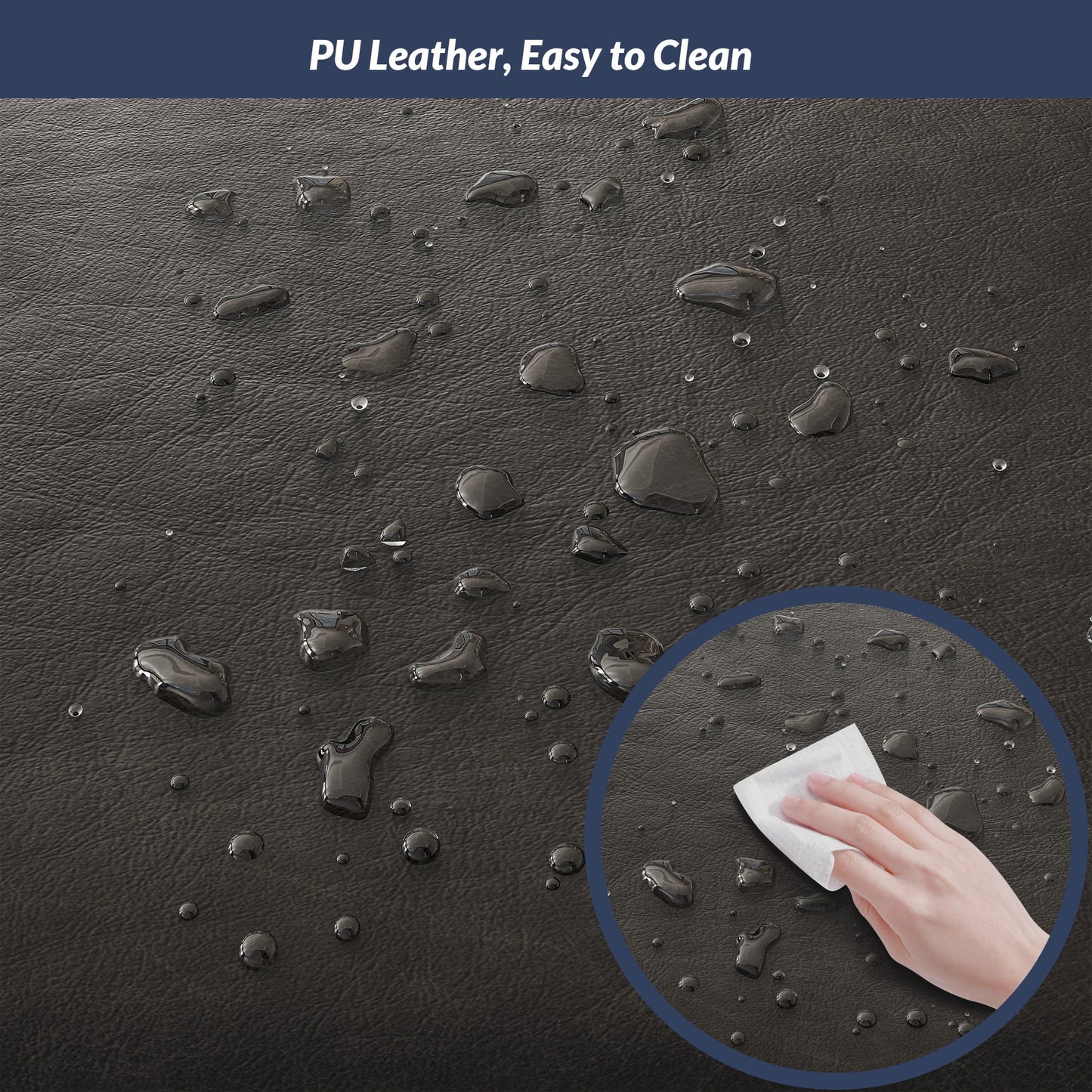 BELLEZE 30in Bar Height Bar Stools Set of 4, PU Leather Backless Barstools, Modern Upholstered Kitchen Stools with Metal Base Kitchen Island Chairs for Bar Pub Bistro, Grey & Gold