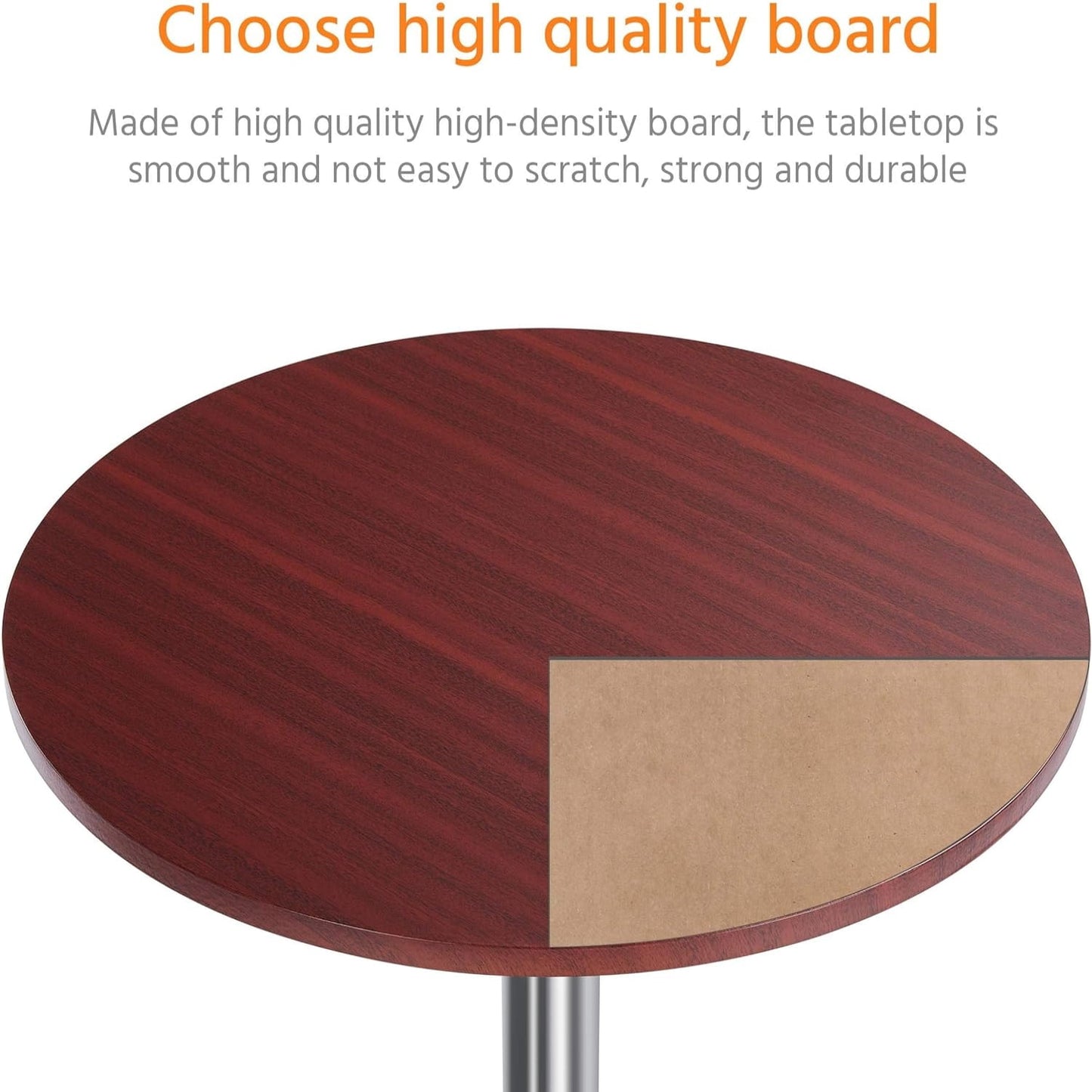 2pcs Home Height Adjustable Pub Round with Swivel Counter Height Bistro Full Black