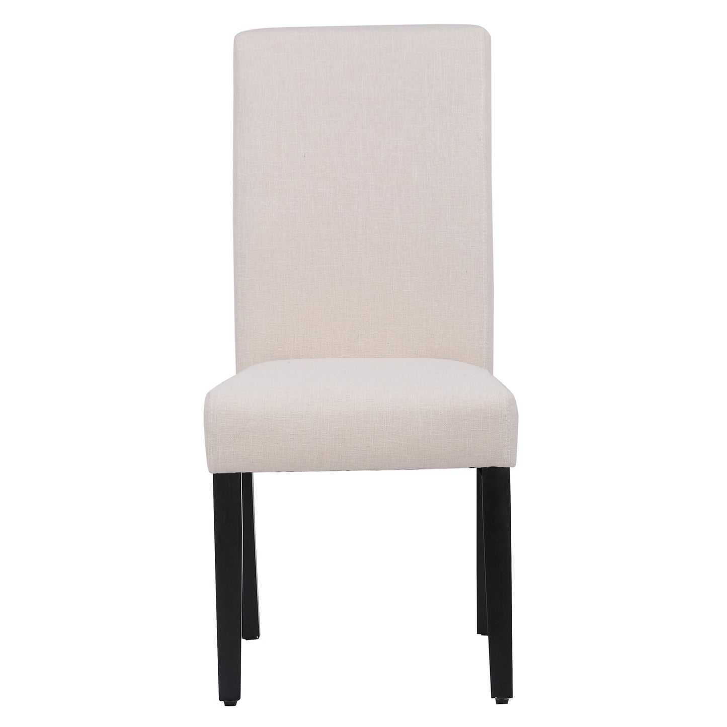 BELLURE Linen Fabric Upholstered Dining Side Chair (Set of 2), Beige