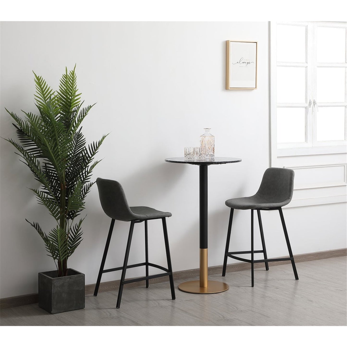 23 inch pub table in black