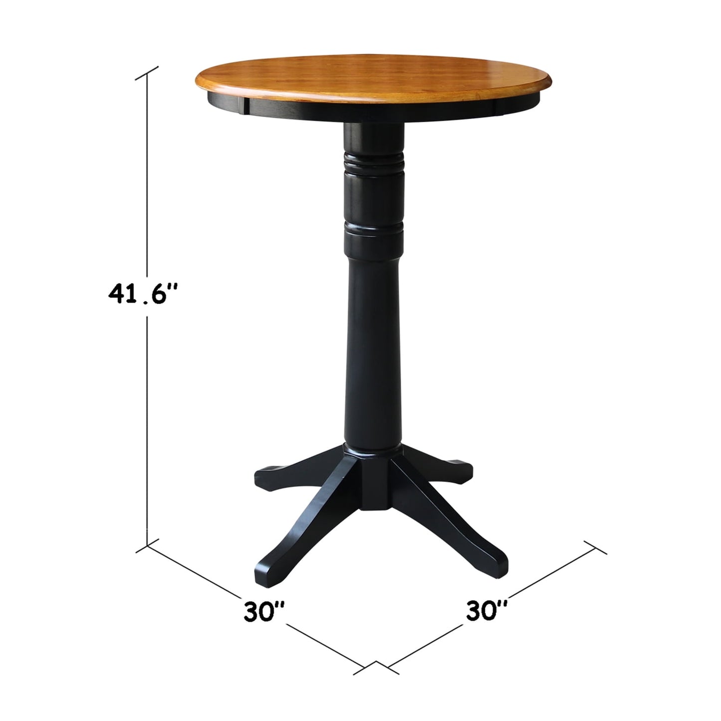 International Concepts 30in Round Pedestal Bar Table in Cherry