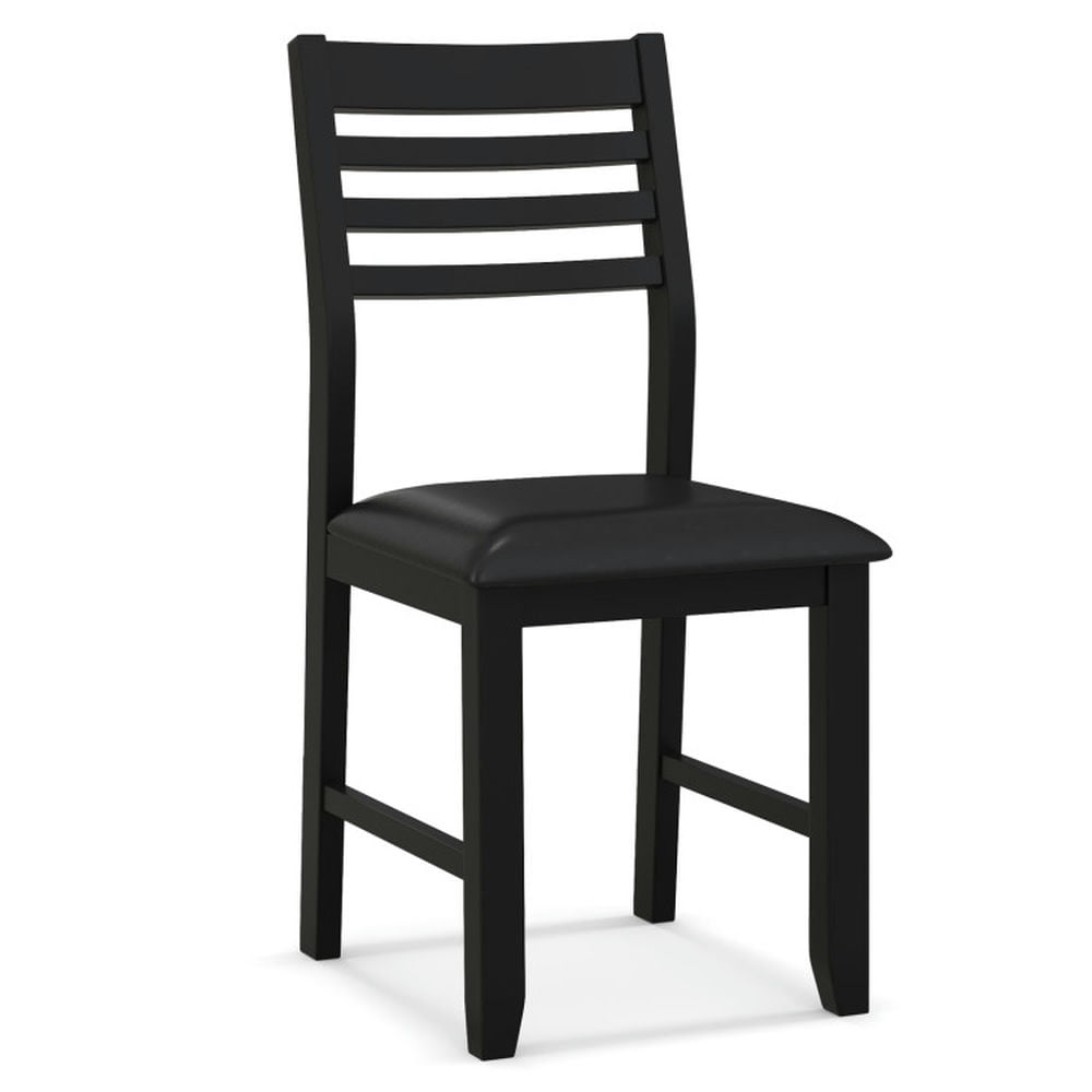 Resenkos Dining Chairs, Kitchen Chairs Trattoria Chairs,Wooden Dining Chair Set of 2 with Rubber Wood Frame and Padded Cushion-Black