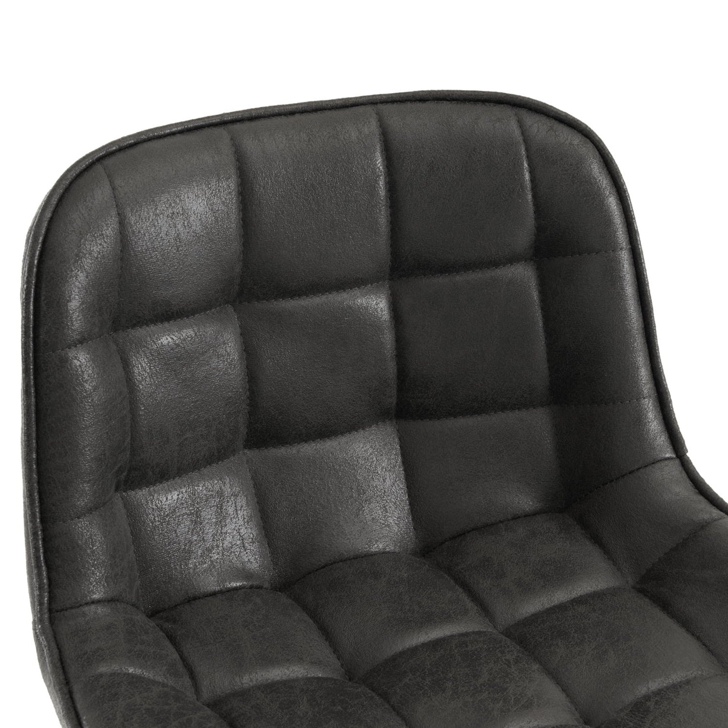 26in Bar Stools Set of 2, 360?? Swivel Counter Bar Stool with Back, Mid-Century Modern, Suede Fabric Barstool Chair for Kitchen Island, Bar Counter,Black Gray