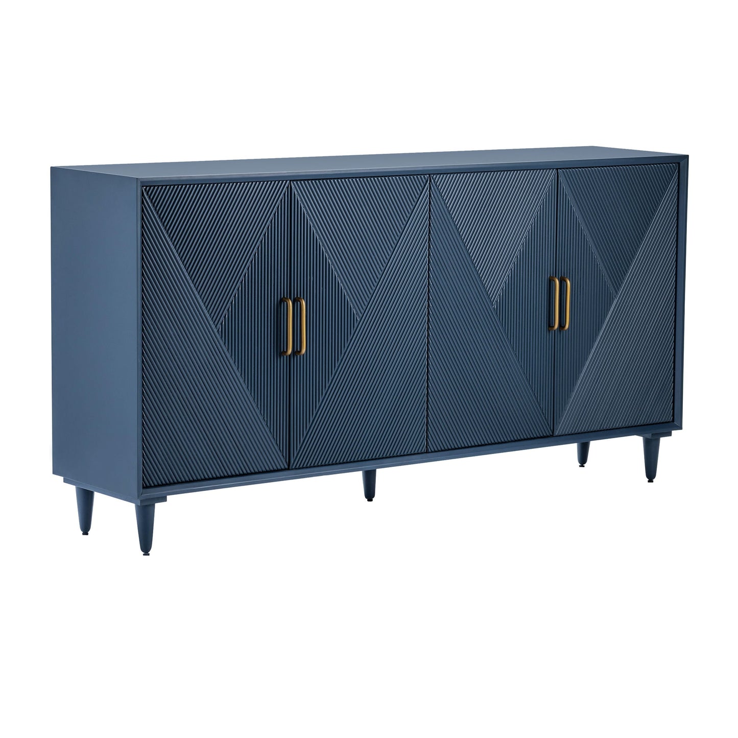 Evolution by Crestview Collection Arvada 4 Door Wood Sideboard in Blue