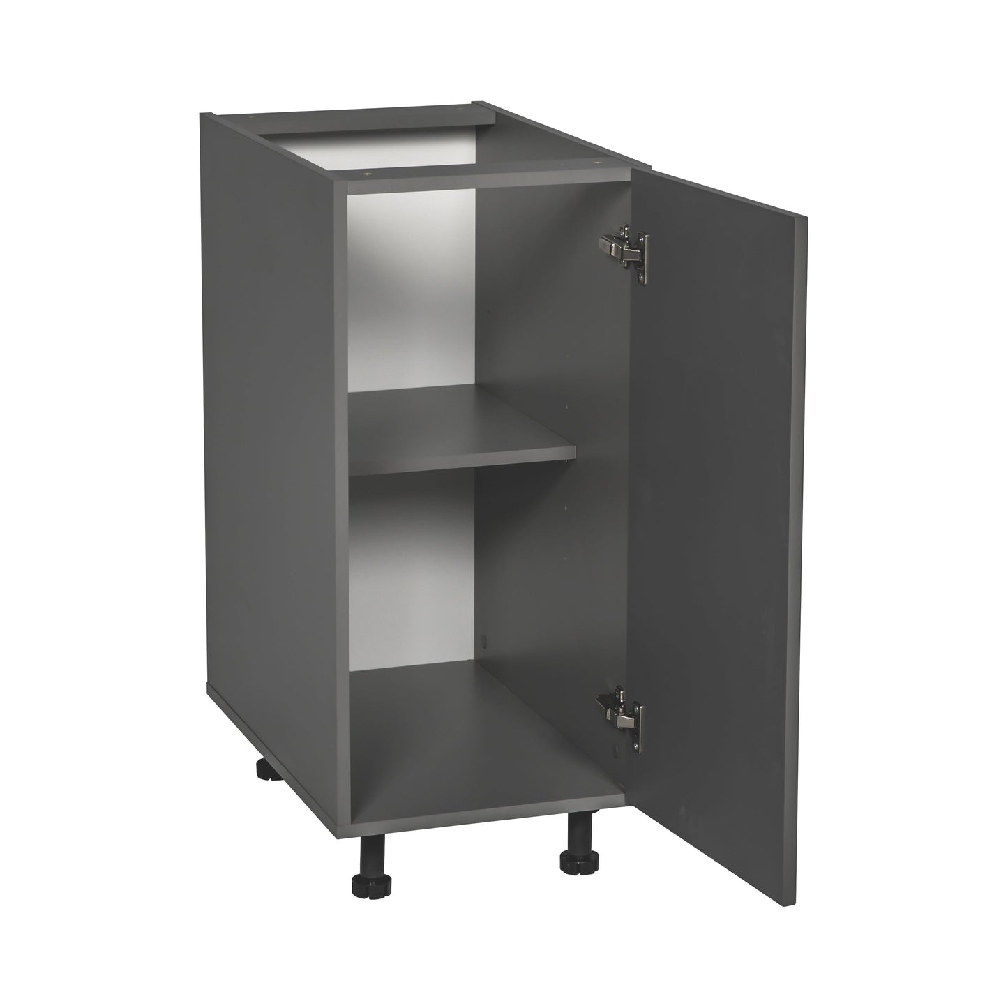 15in Base Cabinet High Single Door with Grey Gloss door