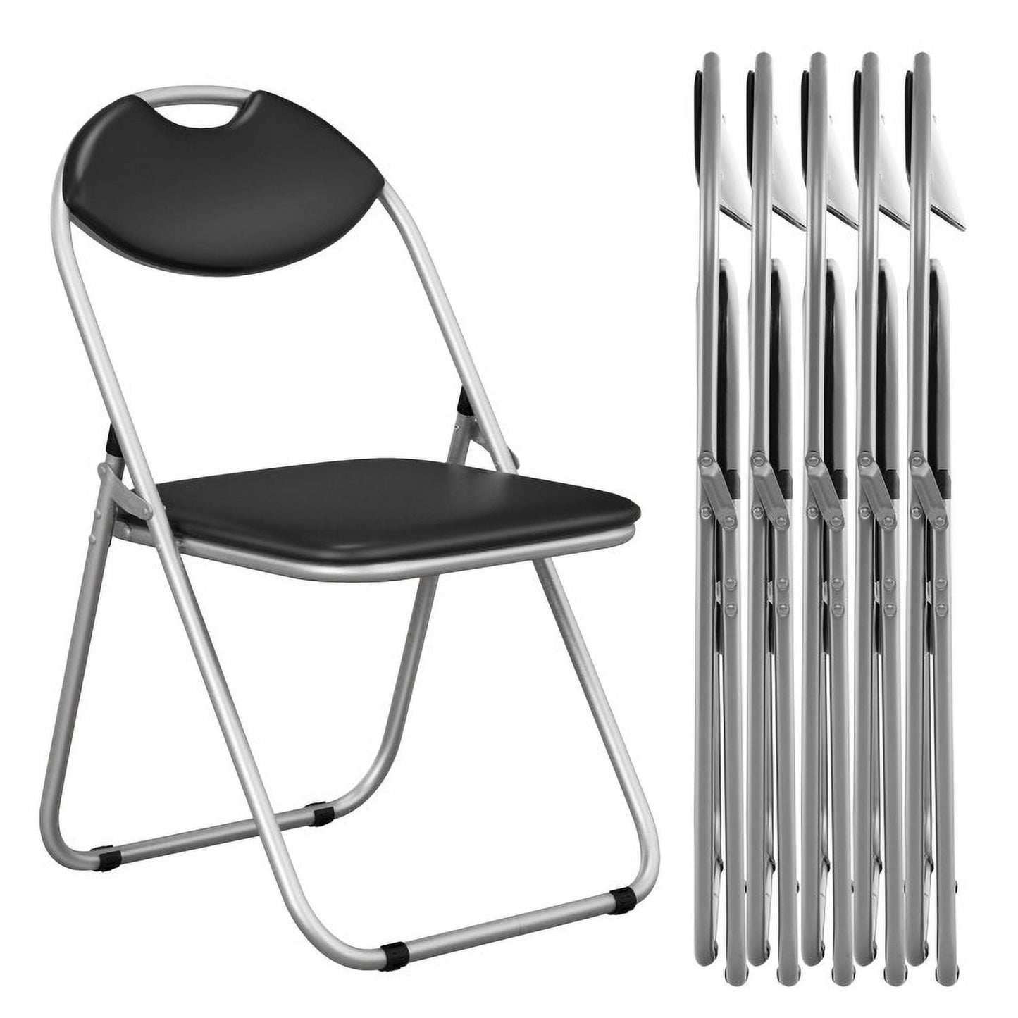 Resenkos Dining Chairs, Kitchen Chairs Trattoria Chairs,6 Pieces U-Shape Folding Chairs with Hollow Handle