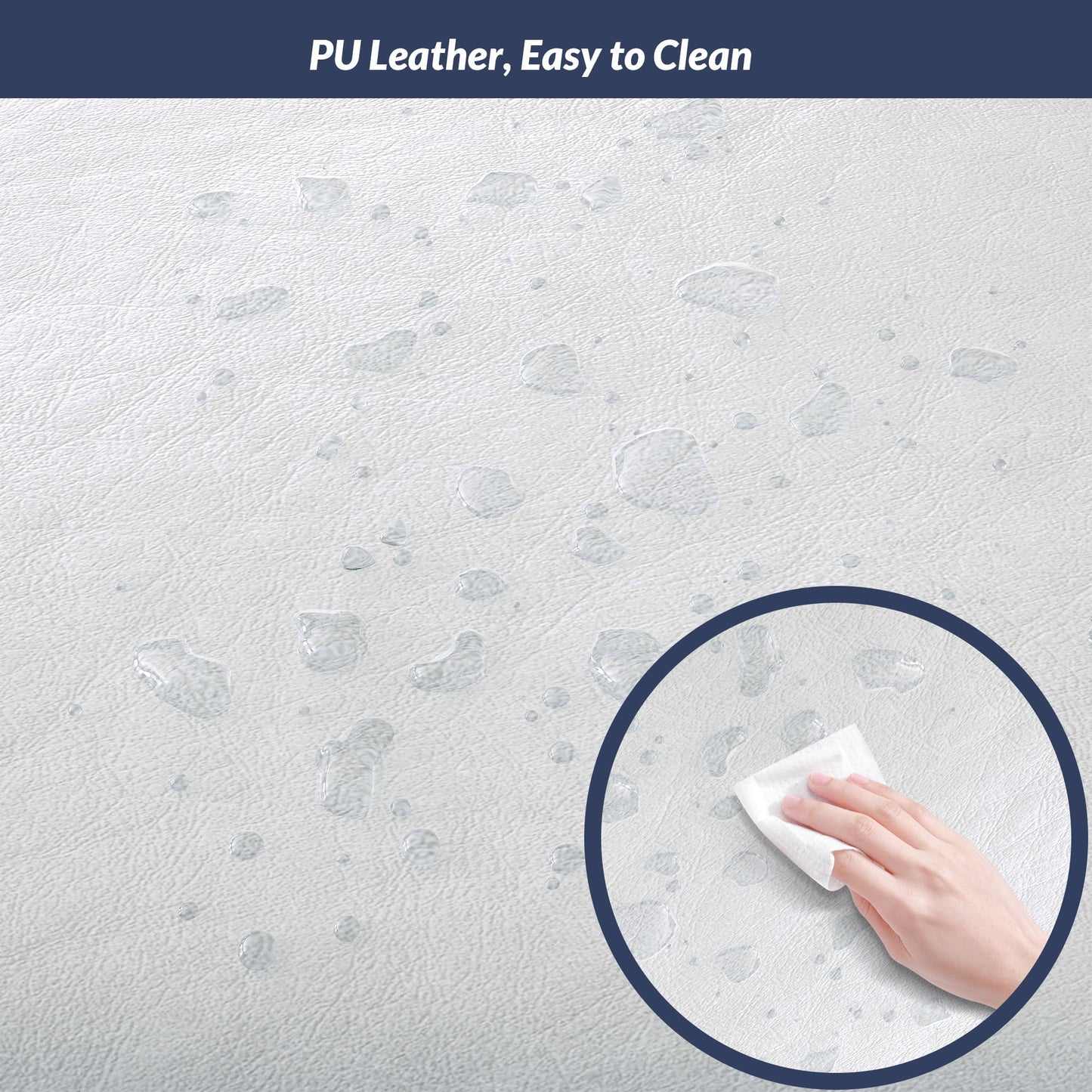 BELLEZE 30in Bar Height Bar Stools Set of 4, PU Leather Backless Barstools, Modern Upholstered Kitchen Stools with Metal Base Kitchen Island Chairs for Bar Pub Bistro, White & Gold