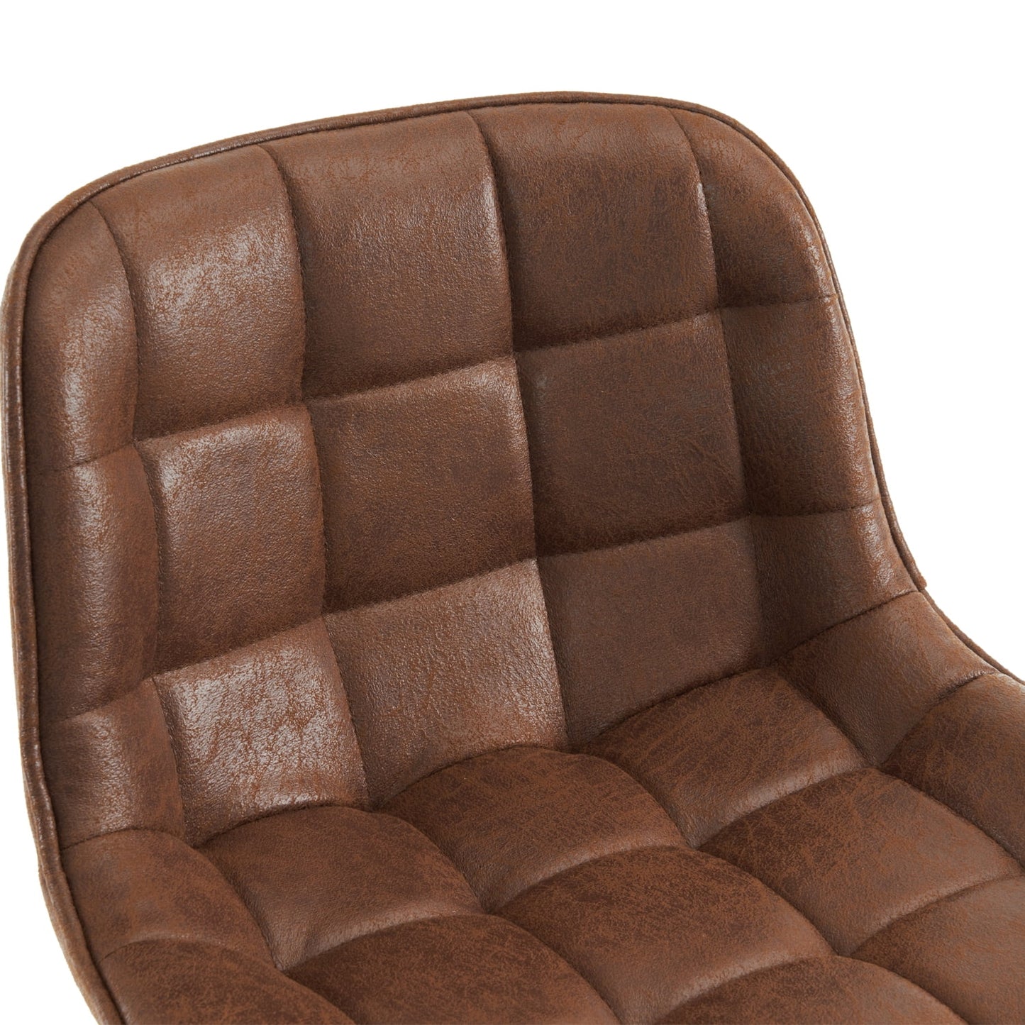 26in Bar Stools Set of 2, 360?? Swivel Counter Bar Stool with Back, Mid-Century Modern, Suede Fabric Barstool Chair for Kitchen Island, Bar Counter,Brown