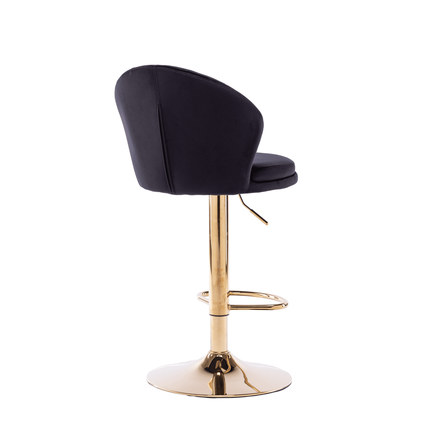 25-33 Inch Velvet Swivel Bar Stools with Back, Velvet Upholstered Adjustable Bar Height Bar Chairs Counter Height Bar Height with Gold Metal Base Kitchen, Home, Bar, Pub(Black,Set of 8)