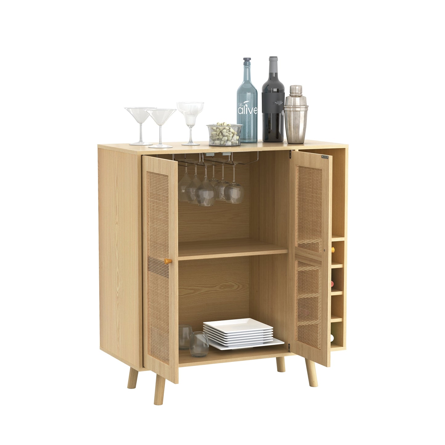 Coda Accent Wine Cabinet Coffee Bar Cabinet with 2 Door and shelf
