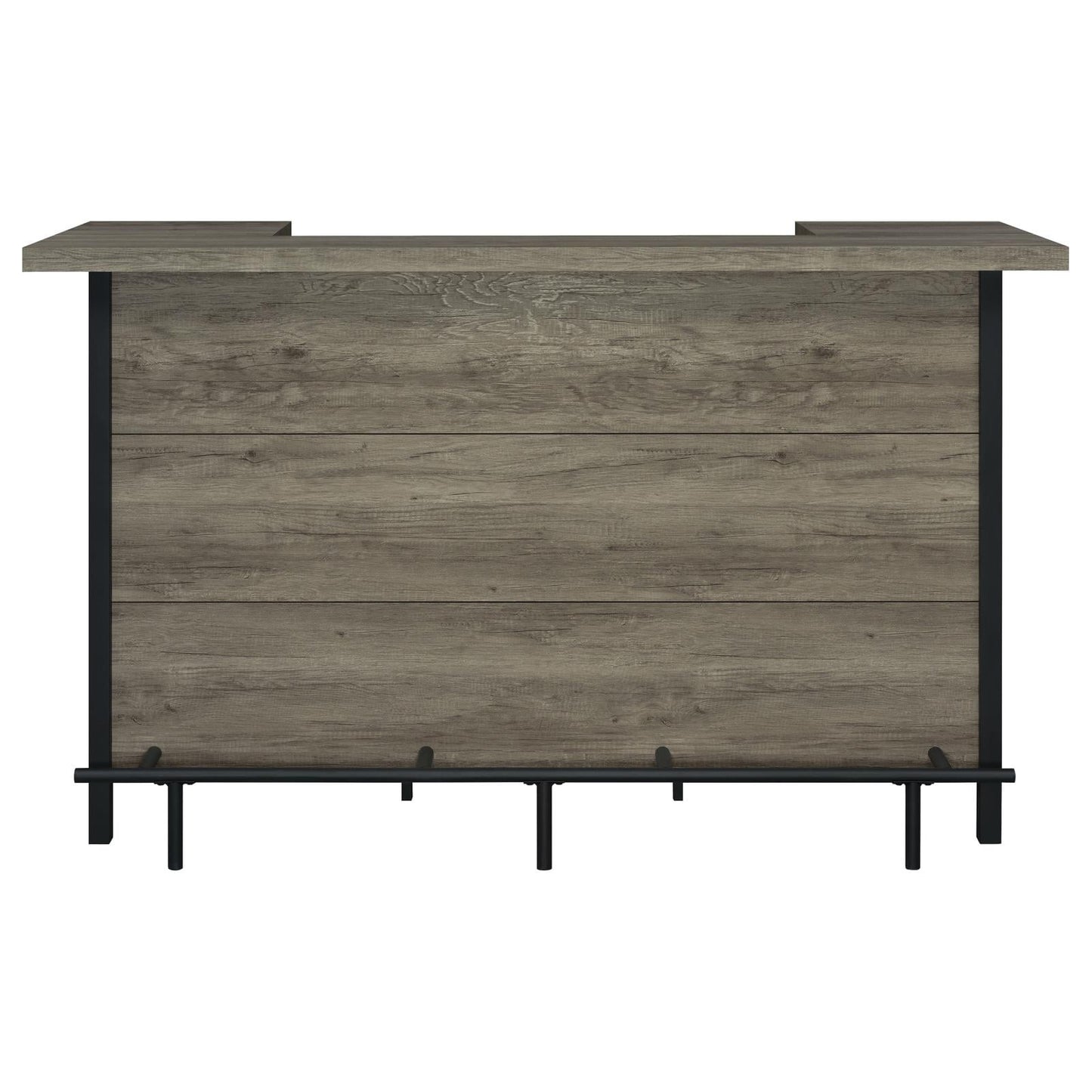 Bellemore Bar Unit with Footrest Grey Driftwood and Black