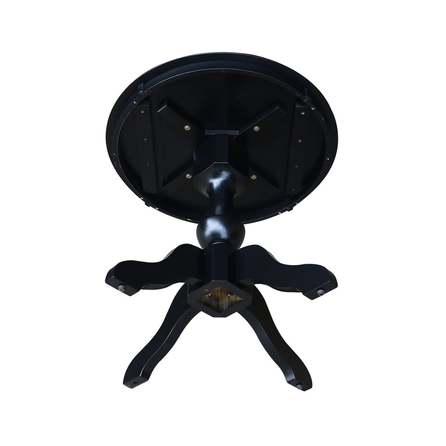 International Concepts 30in Round Pedestal Dining Table in Black